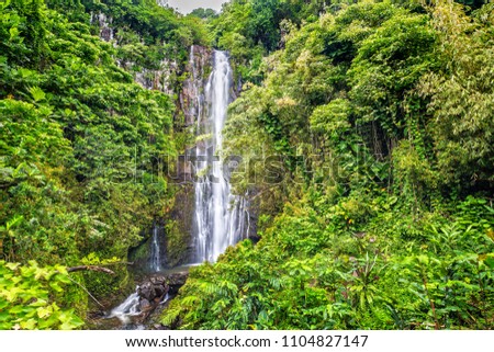 Long Exposure of Wailua Falls on the Road to Hana in Maui