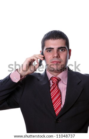 young businessman talking to mobile phone