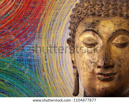 Face of buddha abstract background Royalty-Free Stock Photo #1104877877
