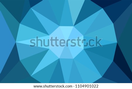 Light BLUE vector polygonal background with a diamond. Shining colorful illustration with triangles. Completely new template for your banner.