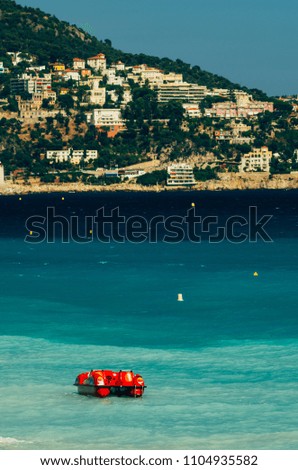 Blue water in the mediterranean resort of Nice, capital of cote d'azur,france