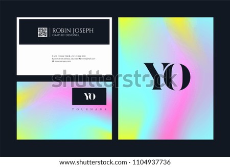 Letters Y & O joint logo icon with business card vector template.
