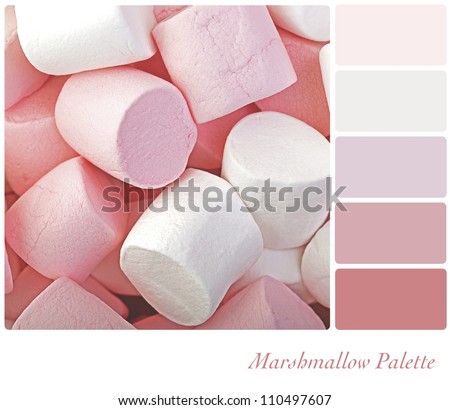 Marshmallow background colour palette with complimentary swatches.