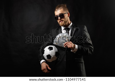 soccer sport manager in business suit