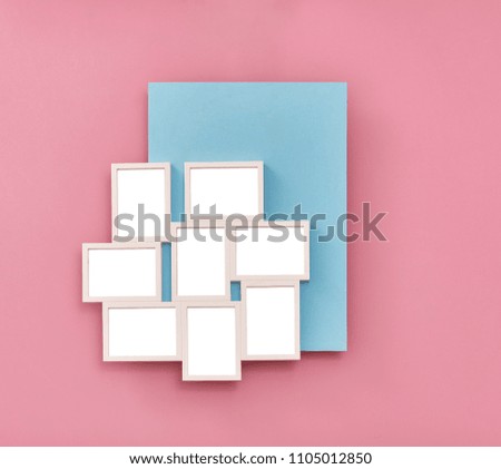 decorative frame blue and pink summer trip color