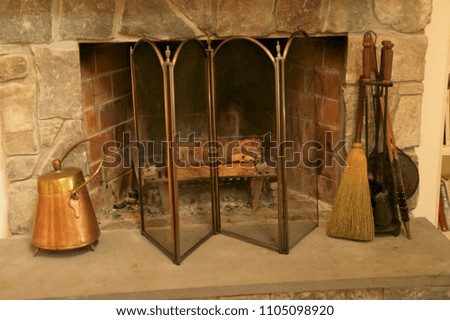 Traditional old fireplace