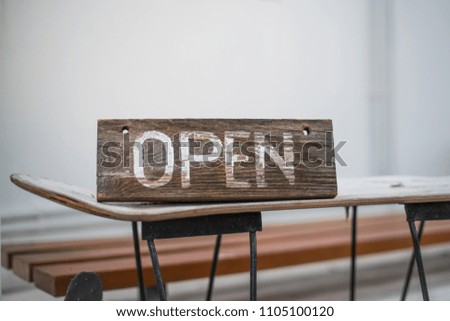 OPEN sign for coffee shop 