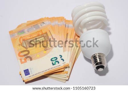 cost of electricity - saving money / euro with the use of energy-saving LED bulbs A - increase in the cost of living
