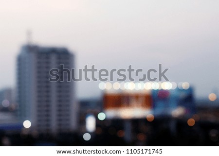 Urban buildings with blurred images.
