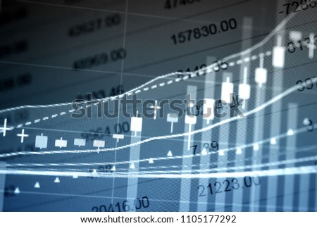 Statistics accounting info, which including of many economic statistics such as bar chart and pie diagram on digital information screen. - Business Research Data Economy Statistics Concept