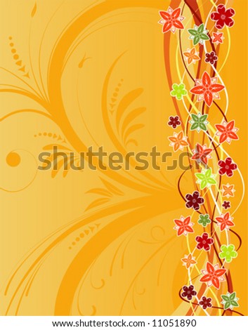 Flower background with wave pattern, element for design, vector illustration