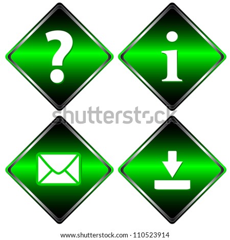 Four various web icons on a white background