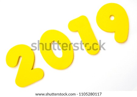 A yellow 2019 heading over a plain white background.