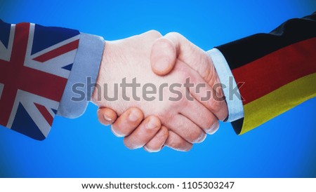 United Kingdom - Germany / Handshake concept about countries and politics