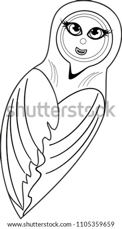 Coloring page. Cute cartoon pupa of butterfly