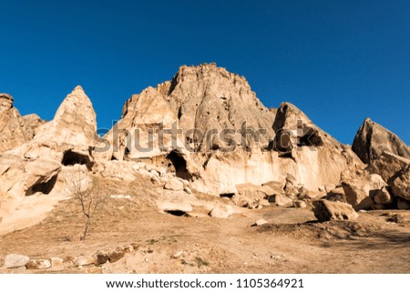 Rock monastery made by monks before Christ in Goreme, Cappadocia central Turkey.