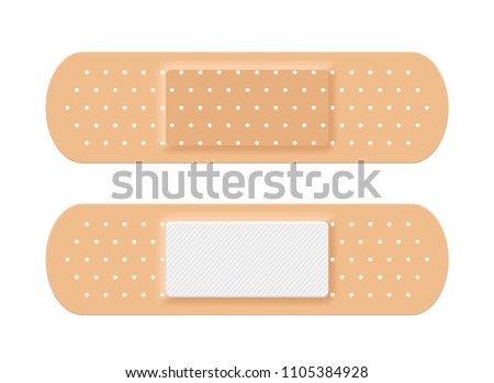 Adhesive medical plaster strip bandage. Medical patch aid strip. Royalty-Free Stock Photo #1105384928