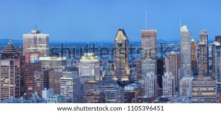 Montreal's night skyline, the view from Mont Royal. 