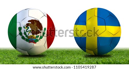 Football Cup competition between the national Mexico and national Sweden.