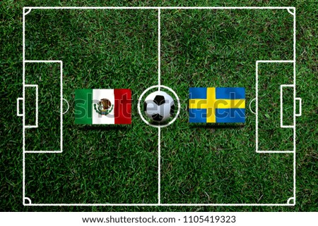Football Cup competition between the national Mexico and national Sweden.