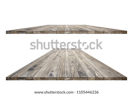 Wooden worktop surface with old natural pattern with clipping mask. Vintage wooden material surface.