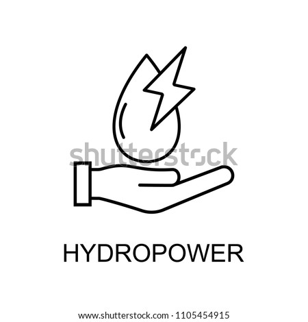 hydropower outline icon. Element of enviroment protection icon with name for mobile concept and web apps. Thin line hydropower icon can be used for web and mobile on white background