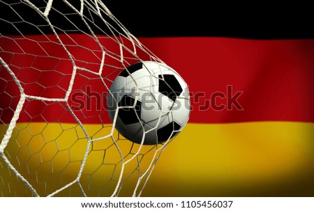 German flag and soccer ball.
Concept sport.
