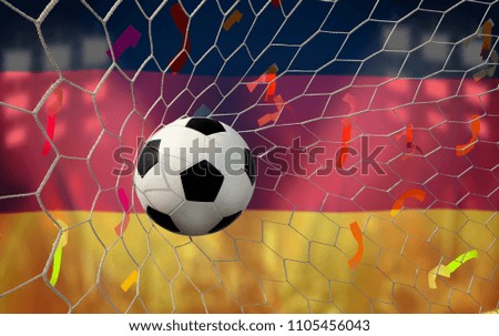 German flag and soccer ball.
Concept sport.