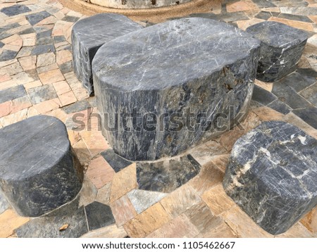 Stone table and chair for texture