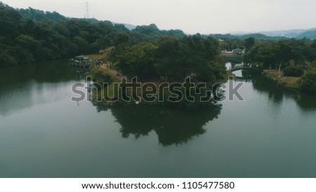 Riverside, shore from above