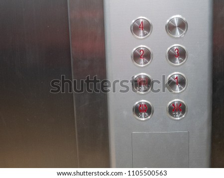 lift panel button for 4 floor building with braille code for blind man