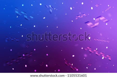 Light Pink, Blue vector layout with festival confetti. Decorative shining illustration with ribbons on abstract template. The template can be used as a background for postcards.