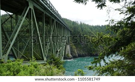 Deception Pass Bridge is a beautiful place on North of Washington State near Seattle. The Picture made in May 2018. Sea, Ocean Bay, Summer, Nature, Forest