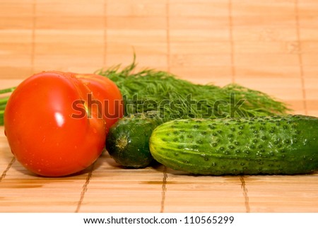 Tomatoes, cucumbers, dill.