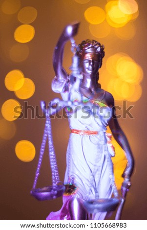 Lawyers legal office law statue representing blind justice courts figure with scales and sword