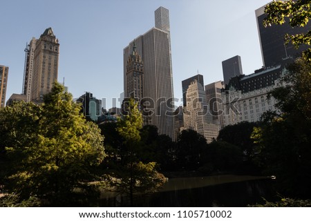 Buildings photographed from the Central Park