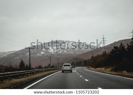 The beauty of nature around the roads in Scotland