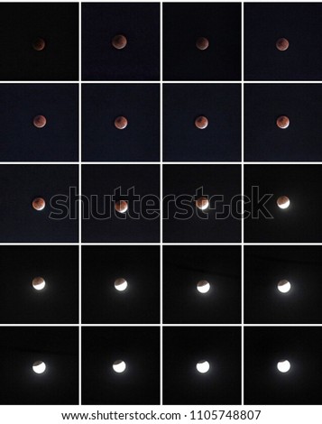Time Lapse Pictures of Lunar Eclipse
