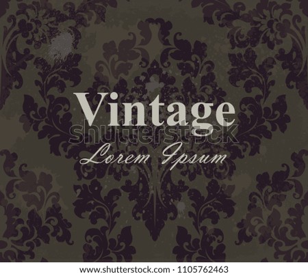 Vintage wallpaper Vector. Royal ornament. Elegant pattern texture. Old stained effect