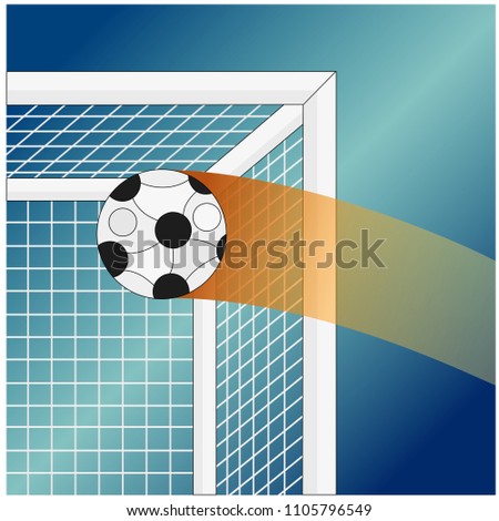 Shoot football into the goal, illustration cartoon