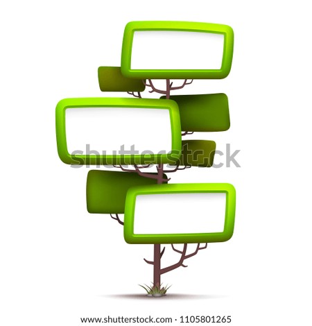 Frame tree banner green. Vector Illustration art