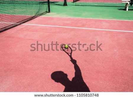 Shadow of the tennis court