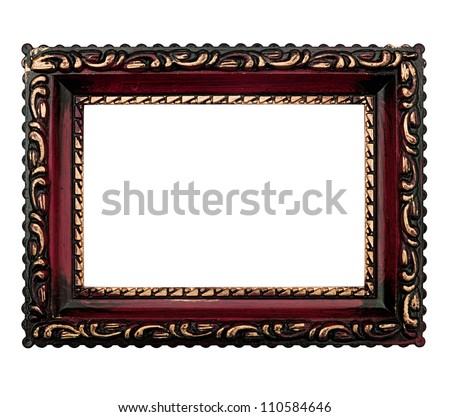 Retro style picture frame isolated over white