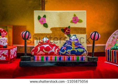 Japan festival doll in Hinamatsuri, also called Doll's Day or Girls' Day, is a special day in Japan. Celebrated each year on 3 March.