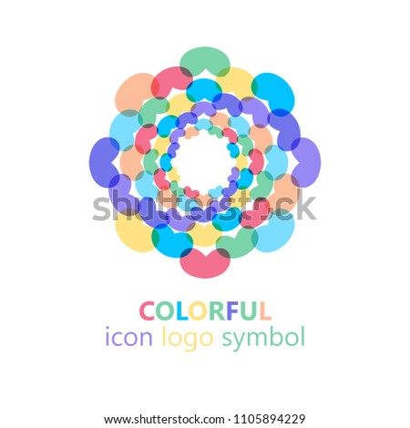 Colorful flower logo, symbol, vector illustration.