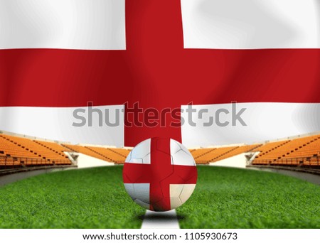 England flag and soccer ball.Concept sport.
