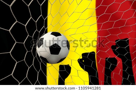 Belgium flag and soccer ball.Concept sport.