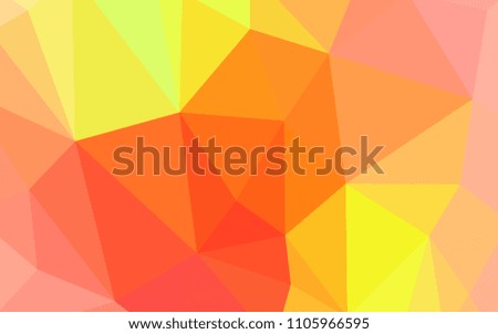 Light Red, Yellow vector gradient triangles texture. Triangular geometric sample with gradient.  Textured pattern for your backgrounds.