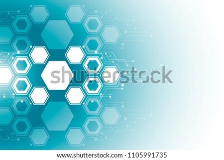 Computer technology, business background. Hexagon, chemistry, abstract background.