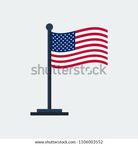 Flag Of United-States.Flag Stand On White Background. Vector Design